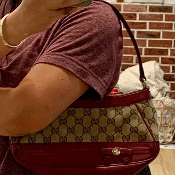 Set Gucci shoulder bag with small wallet - Picture 12 of 13